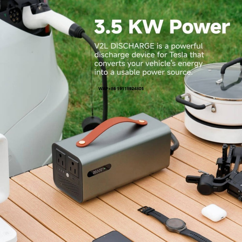 Outdoor Power Station - 3.5kW NACS V2L Discharge Station for