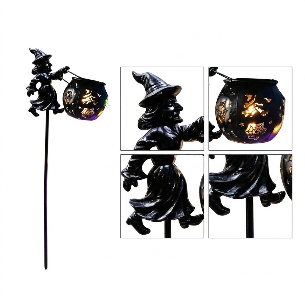 Solar-Powered Witch Cauldron G - Outdoor Power Stake ulasan dan harga